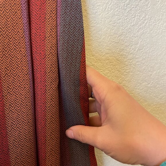 Vintage 70s Retro Secretary Blouse Regina Porter Striped 2 Piece Skirt Set XS/S - Picture 13 of 16